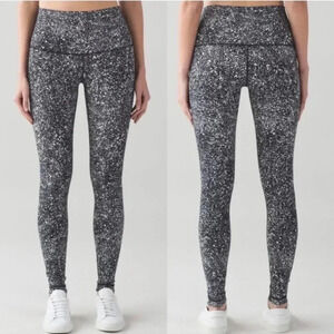 Lululemon Wunder Under Pant(Hi-Rise) Splatter White/Black Luxtreme Leggings(8)